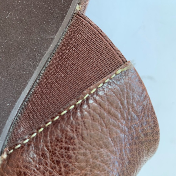 HushPuppies brown soft real leather platform wedges sandals turqoise stones US 9 - Picture 6 of 8